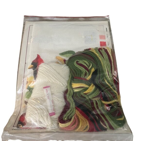 Needlecrafts Society Needlepoint Kit Red Feathered Friends 11" x 14" Finished Si - Picture 4 of 4